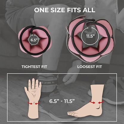 Nordic Lifting Adjustable Ankle Weights for Women & Men – 1 Pair (2–10 lbs) Wrist, Arm & Leg Weights for Gym, Yoga & Home Workouts – Secure Fit Strap Design – Durable Fitness Training Equipment
