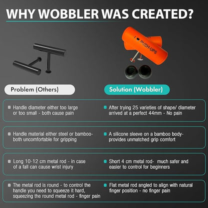 Wobbler - Revolutionary Unstable Push-Up Handles - Rotating T-Shape Pushup Bars for Core & Wrist Strength - Boxing & Martial Arts Training Equipment - Portable Home Gym for Triceps, Chest & Shoulder