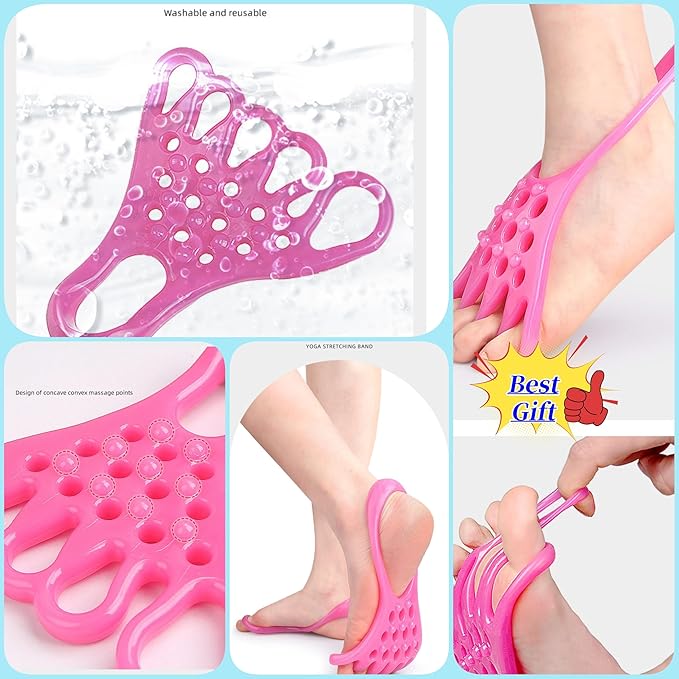 Toe Resistance Bands Strong Loop- Toe Stretcher -Toe Bands -Toe Strengthener -Toe Exercise Strap for Yoga, Pilates Foot Stretching Exercises Toe Exercise Bunion Correction Relief