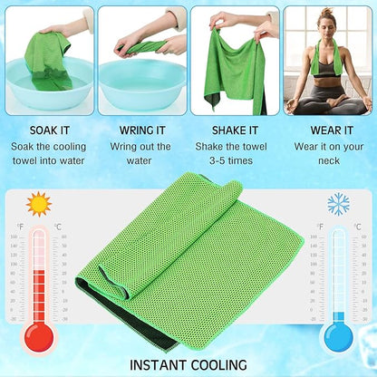 Redbaker 90 Pack Cooling Towels Bulk for Neck and Face 40" x 12" Ice Towel Multicolored Microfiber Cool Sweat Rag for Gym Workout Running Yoga Fitness Travel Outdoor Sports(Coloful)