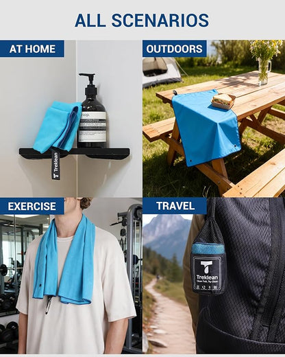 Quick Dry Towel for Body,35" x 18" Travel Towel Fast Drying Lightweight Camping Towel for Swimming,Gym,Yoga and Other Sports(Hawaiian Blue,1 Pack)