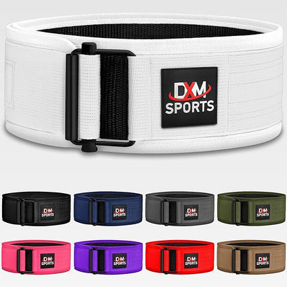 DXM SPORTS Self-Locking Weight Lifting Belt - Men Women Gym Fitness Strength Training, Bodybuilding Powerlifting Weightlifting Workout, Deadlift Squat, Pro Exercise Belt