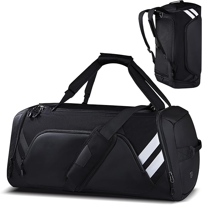 Gym Bags for Men/Women, 58L Large Sports Travel Duffel Bag with Shoes Compartment & Wet Pocket, Gym Workout Backpack, Weekender Bag Overnight Backpack for Travel