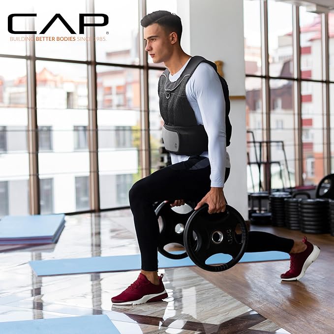 CAP Barbell Adjustable Weighted Vest | 20-150 lbs | Heavy-Duty Workout Vest with Removable Iron Weights for Strength Training, Cardio, Running, and Calisthenics