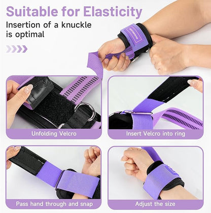 MANUEKLEAR Non-Slip Wrist Straps for Weightlifting Deadlifting, Gym Lifting Straps with D Rings for Cable Machine Workout, 10mm Neoprene Padded Weight lifting Wrist Wraps for Men Women