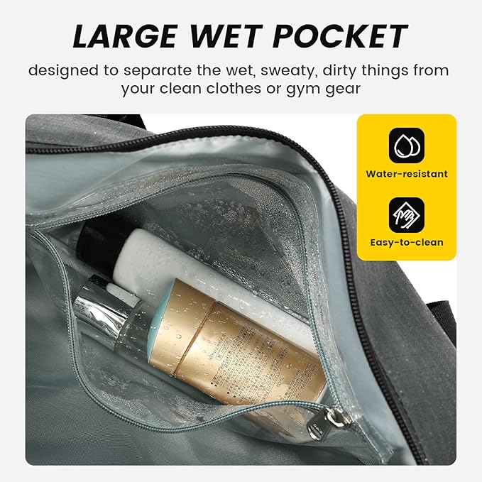 Vorspack Small Gym Bag - 14 Inches Duffle Bag for Travel Lightweight Duffel Bag for Men Women Personal Item Bag Weekender Bag for Travel Sports Gym - Grey