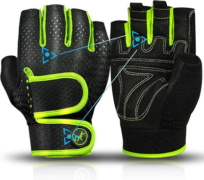 MOREOK Workout Gloves Padded Weight Lifting Gloves for Men/Women, [3MM Gel] Fingerless Grip Gym Gloves Fitness Gloves for Exercise,Hanging,Weightlifting, Cycling, Pull ups, Rowing