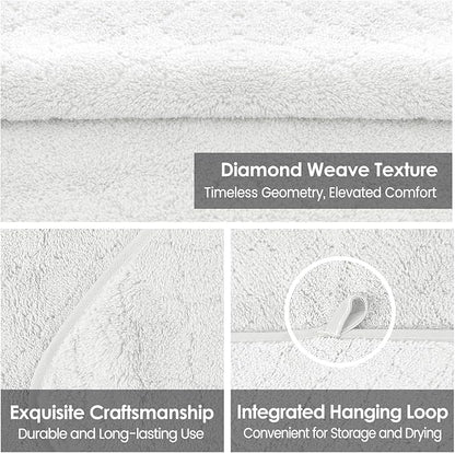 JML Microfiber Bath Towels Set of 2, 30 in x 60 in, Oversized, Ultra Soft, Super Absorbent, Fast Drying, No Fading Large Bathroom Towel Set for Sport, Travel, Fitness, SPA,Yoga (Coral Fleece - White)