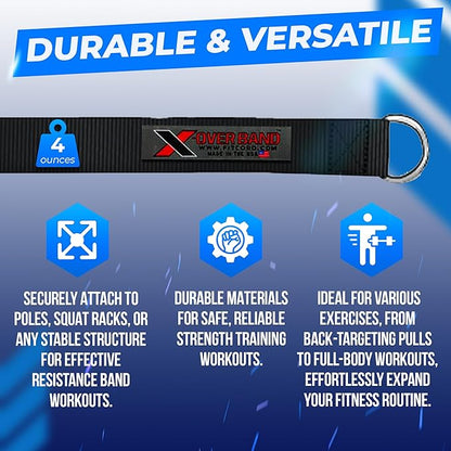 Power Rack Anchors for Resistance Bands: 4-Set Wall Mount Strength Training Equipment, Total Body Workout System with Gym Attachments, Stretching, Stunt & Exercise Accessories for Pole & Track