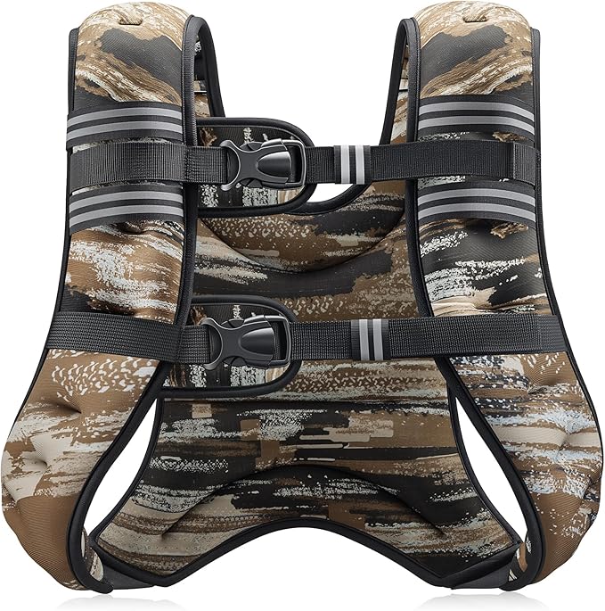 ZELUS Weighted Vest, 6lb/8lb/12lb/16lb/20lb/25lb/30lb Weight Vest with Reflective Stripe for Workout, Strength Training, Running, Fitness, Muscle Building, Weight Loss, Weightlifting