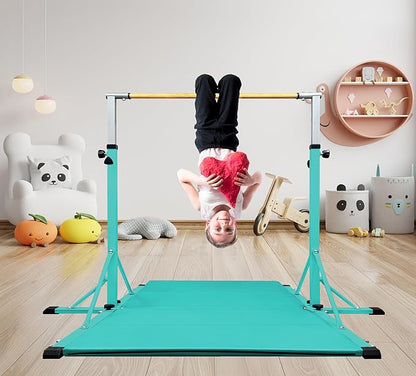 86 York Gymnastics Bar for Kids Ages 3-20, 5FT Base Length, 42" to 63" Adjustable Height, Horizontal Bar, Kip Bar for Gymnast, Gymnastic Training Equipment for Home, Gym Center