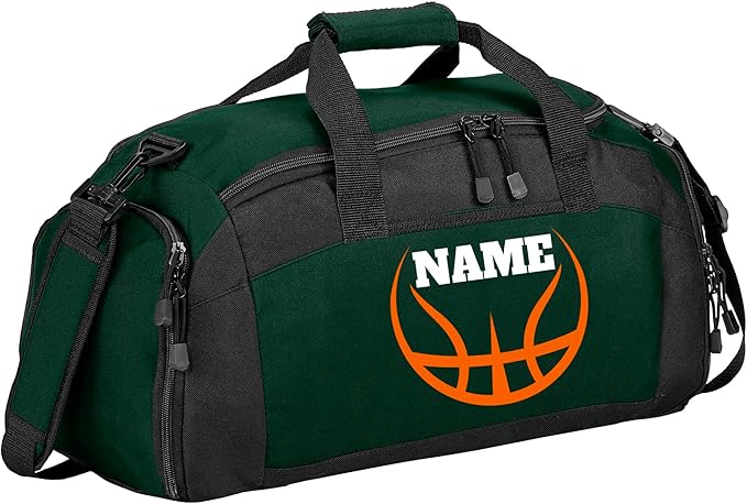 Personalized Basketball Duffle Bag – Custom Name & Team Logo Gym Bag for Boys & Girls – Large Sports Travel Bag with Shoe Compartment – Basketball Practice & Tournament Gear