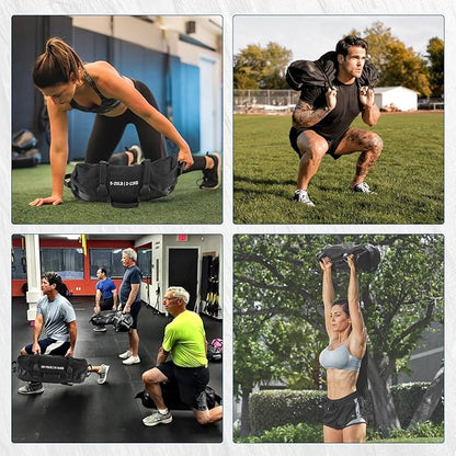GarveeLife Workout Sandbag Unfilled - 5-200 LBS Heavy Duty Fitness Sandbag for Strength Training, Core & Full-Body Exercises | Adjustable Weight Home Gym