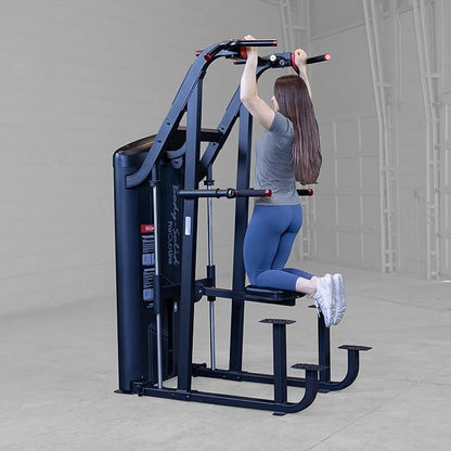 Body Solid (S2ACDX-2) Pro Clubline Series II Chin and Dip Machine, Commercial and Home Fitness Equipment, Pull Up Station and Dip Bars for Strength Training, 235 Lb. Weight Stack