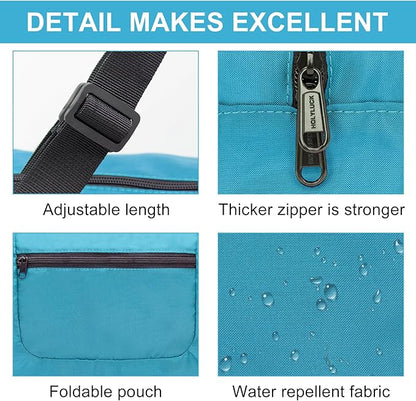HOLYLUCK Foldable Travel Duffel Bag For Women & Men Luggage Great for Gym - sky blue