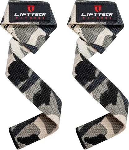 Lift Tech Fitness Weight Lifting Straps for Men & Women - Cotton Gym Straps for Weightlifting, HIIT, Strength Training - Pull up & Deadlift Straps - One Size