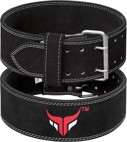 Mytra Fusion Weight Lifting Belt Double Prong Buckle Power Lifting Belt Leather Weightlifting Belt for Training Gym Workout