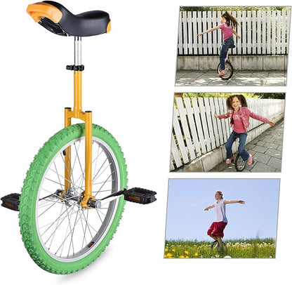AW 16/18/20/24 Inch Wheel Outdoor Unicycle Adjustable Seat Exercise Bicycle Fit Adults Kids Outdoor Sports Fitness Exercise, for Choice