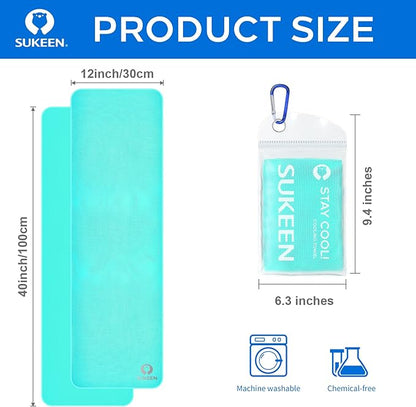Sukeen Cooling Towel for Neck and Face (40"x12"), Microfiber Bulk Cooling Towels for Athletes Cooling Neck Wraps Instant Cooling Towels for Yoga,Gym,Golf,Running,Fitness and Workout