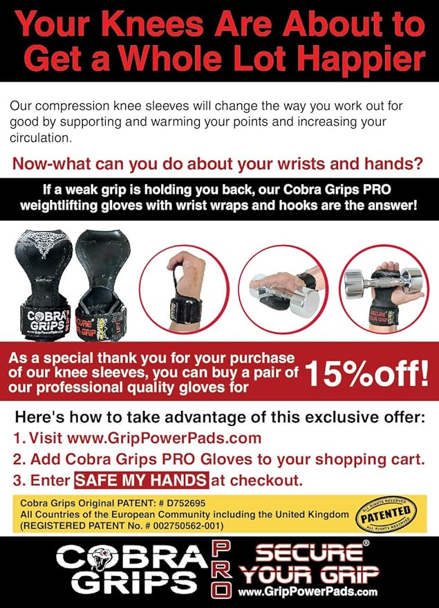 Cobra Grips PRO Weight Lifting Gloves Heavy Duty Straps Alternative with Power Lifting Hooks Padded Wrist Support for Deadlifts & Bodybuilding