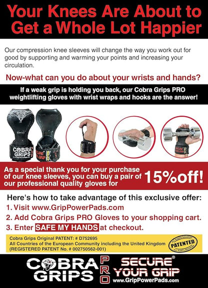 Cobra Grips PRO Weight Lifting Gloves Heavy Duty Straps Alternative with Power Lifting Hooks Padded Wrist Support for Deadlifts & Bodybuilding