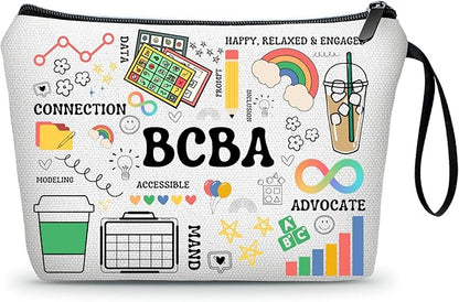 Bcba Rbt Graduation Gifts Behavior Analyst Therapist Special Education Teacher Appreciation Thank You Small Makeup Cosmetic Bag for Women Female Coworker Friend