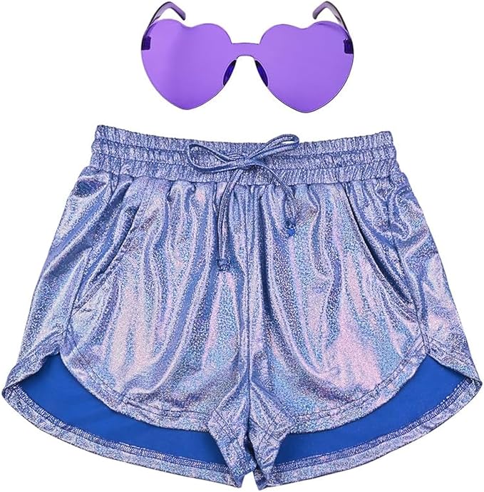 Perfashion Women's Metallic Shorts Summer Sparkly Hot Outfit Shiny Short Pants