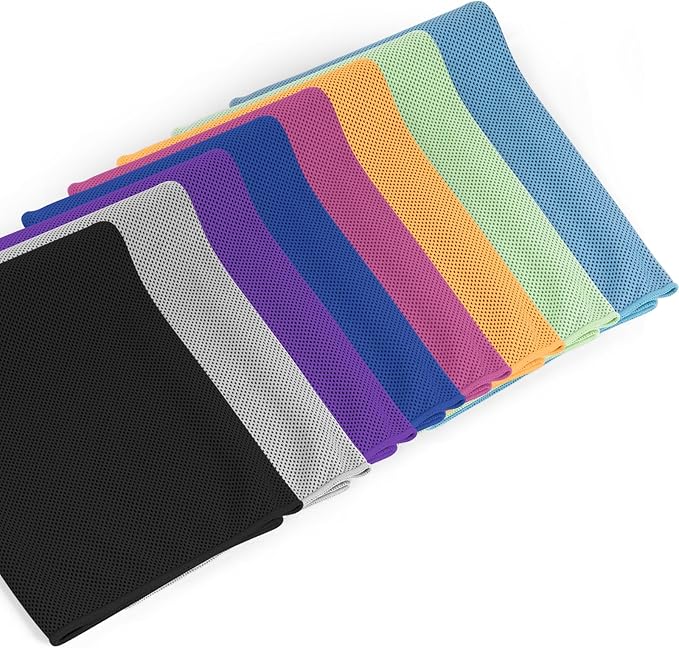 8 Pack Cooling Towel for Neck and Face,Gym Fitness Hiking Running Yoga Workout Sweat Ice Towel (Multicolor-05)