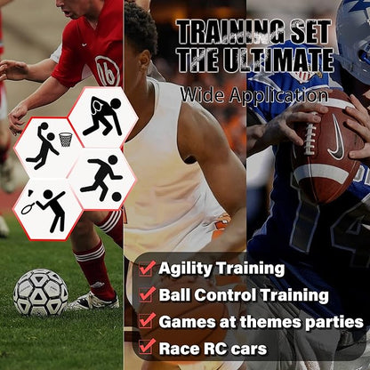 6 Sets Sport Cones 9 Inches Marker Cones with Grip Agility Training Sports Cone for Soccer Basketball Football Drills Training, Indoor Outdoor Activity or Events