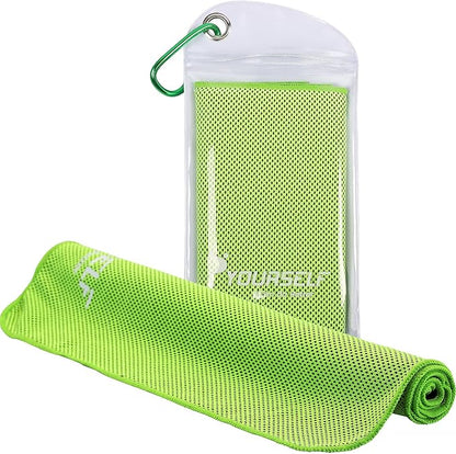 SYOURSELF Cooling Towel, Cooling Towels for Neck,40" x 12"Ice Towel for Instant Cooling Relief, Soft Breathable Chilly Towel, Perfect Yoga, Golf, Sports, Gym, Workout, Athletes Towel (1PC-Green)