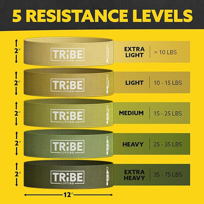 Fabric Resistance Bands for Working Out - Booty Bands for Women and Men - Exercise Set for Legs and Butt - Fitness Bands (Set of 8)