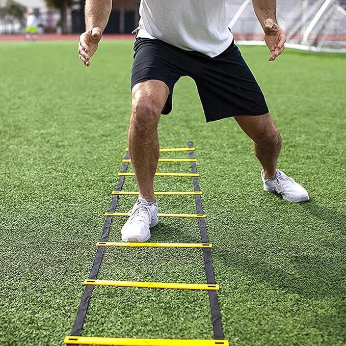 Speed Ladder - Agility Lader, Training Rope | Soccer, Tennis, Badminton Sports Laddr for Quick Footwork with Storage Bag, Easy Set-up Workout Gear for Players, Kids, Adults, Coaches Professional Fit