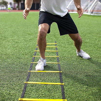 Speed Ladder - Agility Lader, Training Rope | Soccer, Tennis, Badminton Sports Laddr for Quick Footwork with Storage Bag, Easy Set-up Workout Gear for Players, Kids, Adults, Coaches Professional Fit