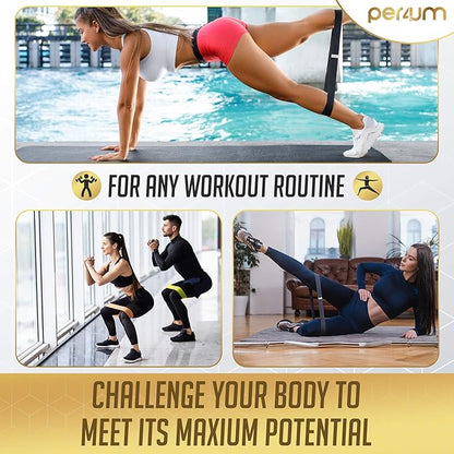 Resistance Bands Set of 3 - Fabric Booty Bands for Women Butt and Legs Workout | Non-Slip Exercise Bands with Travel Bag
