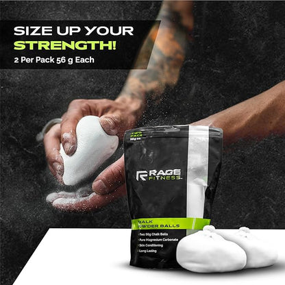 Rage Fitness Gym Chalk | Magnesium Carbonate Athletic Chalk for Excellent Grip - Gym Workout Grip Chalk for Weightlifting & Gymnastics.