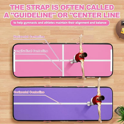 FBSPORT Inflatable Air Gymnastics Mat Training Mats 4/8 inches Thickness Gymnastics Tracks for Home Use/Training/Cheerleading/Yoga/Water with Pump