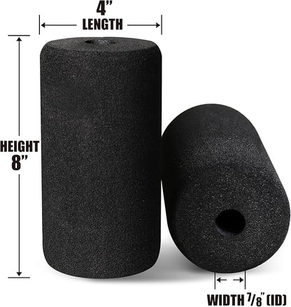 WF Athletic Supply Foam Foot Pads, Foam Roller for Gym Exercise Machines Equipment Replacements, Roller Pad for Leg Extension, PEC Deck Pads for Weight Bench, Sold by Pair (8” x 4” OD x 0.875” ID)