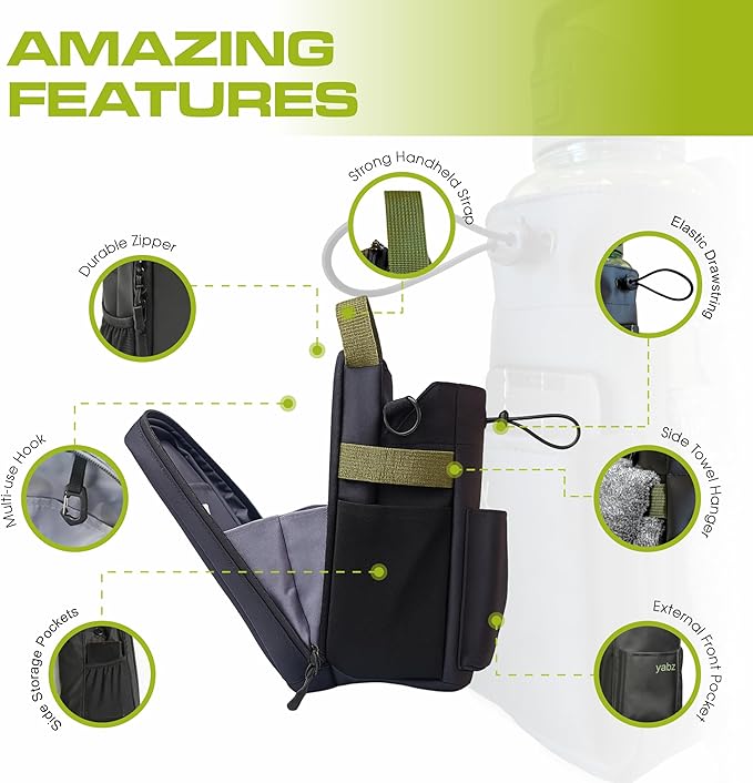 YABZ Strong Magnetic Gym Bag - Magnetic Gym Water Bottle Bag for Men and Women, High Load Capacity, Sports Gifts, Waterproof Material, Titanmag, Water Bottle Holder for Travel, Sports, Work