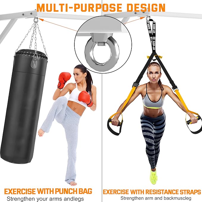Pull Up Bar Wall Mounted, Heavy Duty 650 lbs Capacity Chin Up Bar, 48" Multi-Grip Strength Training Pull-up Bars, for Home Gym Garage/Backyard Total Body Workout, Ease Of Use Mounting