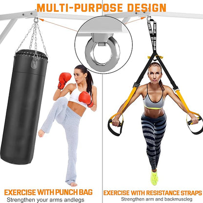 Pull Up Bar Wall Mounted, Heavy Duty 650 lbs Capacity Chin Up Bar, 48" Multi-Grip Strength Training Pull-up Bars, for Home Gym Garage/Backyard Total Body Workout, Ease Of Use Mounting