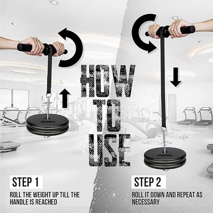 Yes4All Wrist and Forearm Blaster, Build Massive Grip Strength & Muscles with Steel Wrist Roller & Forearm Roller, Heavy Duty Arm Blaster Fits 1" & 2" Weight Plates, Improve Lifting Power