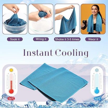 Redbaker 90 Pack Cooling Towels Bulk for Neck and Face 40" x 12" Ice Cool Towel Multicolored Microfiber Sweat Rag for Gym Workout Running Yoga Fitness Travel Outdoor Sports(Bright Color)
