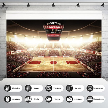 Basketball Court Backdrop Basketball Stadium Arena Photography Background Sports Basketball Fans Party Backdrop Decors Basketball Stadium Arena Match Games Background Decorations Props 20x10ft
