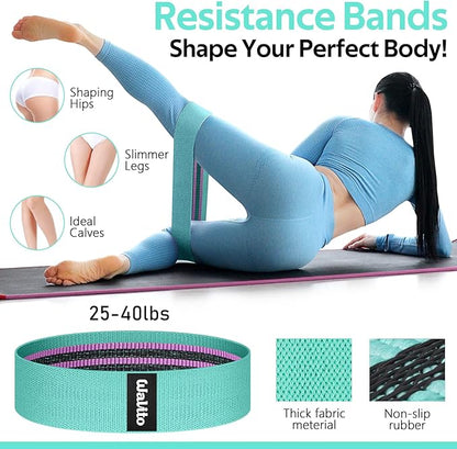 WALITO 8Pcs Barbell Pad Set for Hip Thrust - Squat Pad,Gym Accessories for Women with Bar Bad,Bench Press, with Gym Ankle Straps,Resistance Bands for Working Out,Lifting Strap,Carry Bag