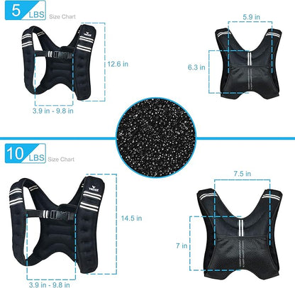 Weighted Vest Weight Vest for Men Women Kids 5/10/16 Lbs Weights, Body Weight Vests Adjustable for Running, Gym Workout, Jogging, Body Fitness
