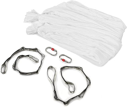 HECASA Aerial Silks Yoga Swing Set, Aerial Yoga Hammock w/Daisy Chain for Home, Inversion Exercises, Strength Training and Starter Kit
