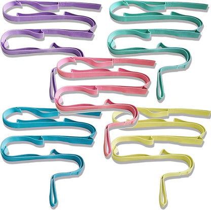 Aozora Yoga Strap Stretching Strap with Loops, Stretch Straps for Physical Therapy, 10 Loops Non-Elastic Exercise Strap for Pilates, Dance and Gymnastics