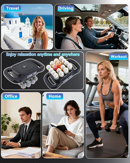 16-Head Massage Gun, Deep Tissue Percussion Massager with 9 Modes & 9 Intensities, 2600mAh Battery Back Massager for Pain Relief Deep Tissue for Muscle Pain Relief in Back, Legs, Shoulders
