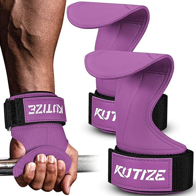 Lifting Straps, Weight Lifting Wrist Wraps for Weightlifting, Heavy Powerlifting, Deadlifts, Rows, Pull Ups, Adjustable Neoprene Padded Gym Workout Strength Training Wrist Hooks for Men/Women