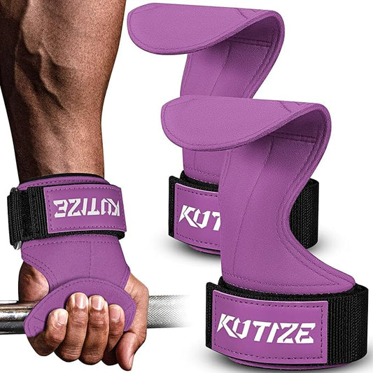 Lifting Straps, Weight Lifting Wrist Wraps for Weightlifting, Heavy Powerlifting, Deadlifts, Rows, Pull Ups, Adjustable Neoprene Padded Gym Workout Strength Training Wrist Hooks for Men/Women
